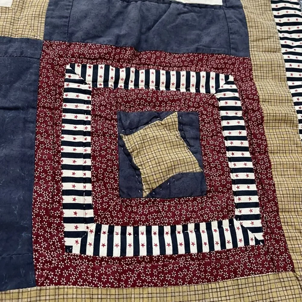 Vintage JCPenney's Home Collection Quilt Freedom Flag Patriotic 84